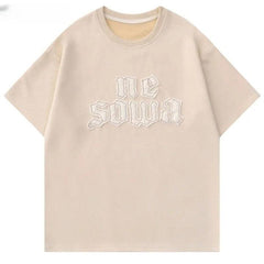 Embroidery Flame Burning Print T-Shirt