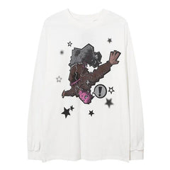 Falling Stars Loose Long-Sleeved T-Shirt