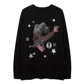 Falling Stars Loose Long-Sleeved T-Shirt