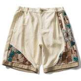 Flower Embroidery Patchwork Short