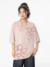 Flower Floral Skull Print T-Shirt