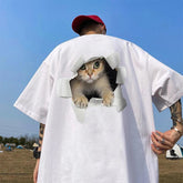 Funny Cat Printed Oversized T-shirt