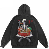 Skull Ramen Graphic Oversize Hoodie