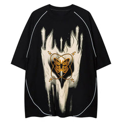 Gothic Butterfly Printed T-Shirt