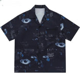 Gothic Graffiti Eye Print Shirt