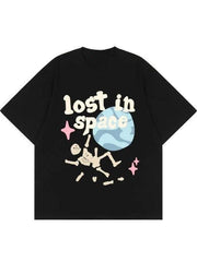 Gothic Printed T-shirt Skull Skeleton