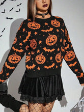 Gothic Pumpkin Bat Knitted Sweater