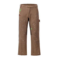 Graffiti Ink Painted Wide Leg Pant