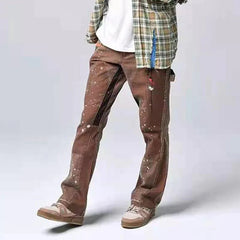 Graffiti Ink Painted Wide Leg Pant