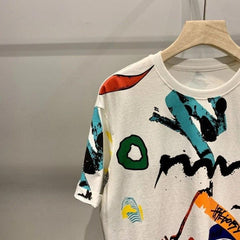 Graffiti Pattern Knitted T-Shirt