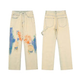 Hand Painted Ripped Straight Jean