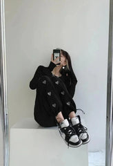 Heart Embroidery High Waist Sweatpants