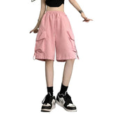 High-Waist Cargo Shorts