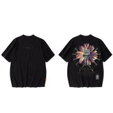 Skeleton Flower Printed Oversize T-Shirt