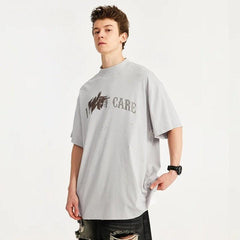 I DON'T CARE Ripped Oversized T-Shirt