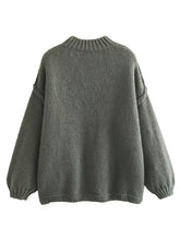 Women's Street Fashion Seamless Long Sleeve Loose Knit Fashion Sweater
