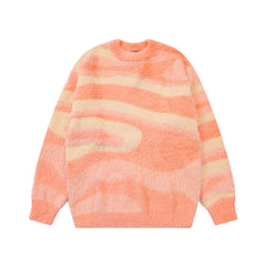 Oversized Camouflage Striped Sweater