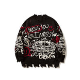 Scribbled Chaos Knitted Sweater