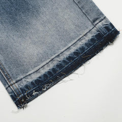 Washed White Micro-lar Wide Leg Jeans