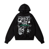 Diamond Cat Grafitti Oversized Hoodie