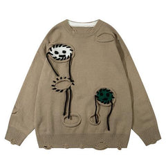 Knitted Face Loose Sweater
