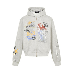 Scrabbled Graffiti Oversized Hoodie