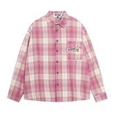 Retro Fishing Plaid Embroidered Shirt