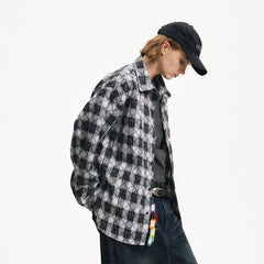 Chessboard Loose Winter Shacket