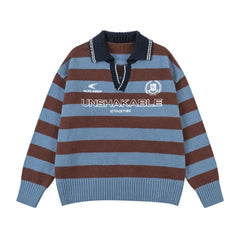 Contrast Color Striped Wool Sweater