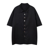 Metallic Buttons Short Sleeve Shirt