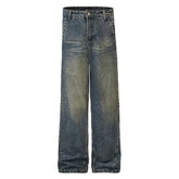 Rivet Loose Wide-leg Long Jeans