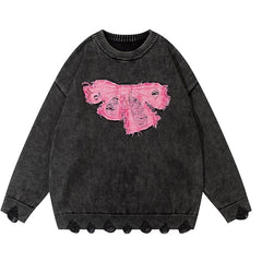 Y2K Ribbon Knitted Pullover