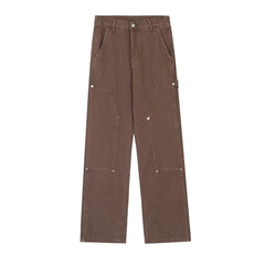 Buttons Cotton Basic Pants