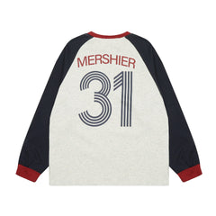 Dual-Tone Sporty Jersey Sweater