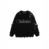 Tattered Rough Knitted Sweater