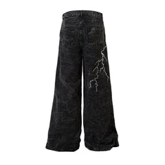 Lightning Strike Embroidered Jeans
