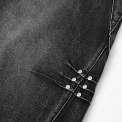 Rivet Loose Wide-leg Long Jeans