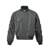 American Retro Slant Zipper Tooling Jacket