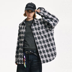 Chessboard Loose Winter Shacket