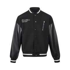 Rock n Roll Leather Baseball Jacket