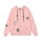 Pinned Stars Zipper Hoodie