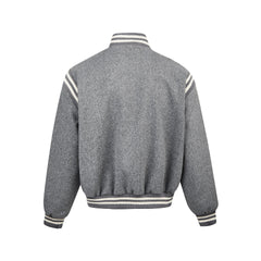 Badge Letter Striped Oversize Jacket