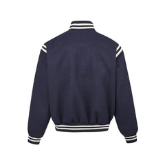 Badge Letter Striped Oversize Jacket