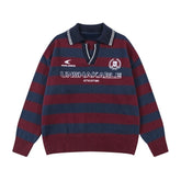 Contrast Color Striped Wool Sweater