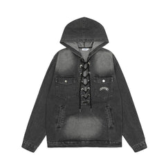 Half-Denim Washed Hoodie