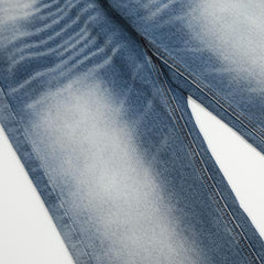 Washed White Micro-lar Wide Leg Jeans