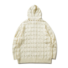Knitted Zipper Basic Hoodie