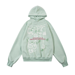 Diamond Cat Grafitti Oversized Hoodie