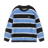 Casual Crewneck Fuzzy Sweater