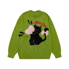 Knitted Heart Cat Sweater